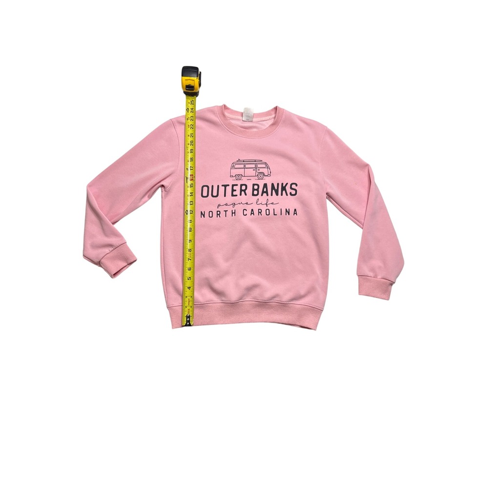 Outer Banks North Carolina Pogue Life Pink Graphic Sweatshirt Crewneck Small - Picture 2 of 5